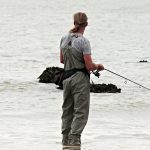 angler, fishing, north sea