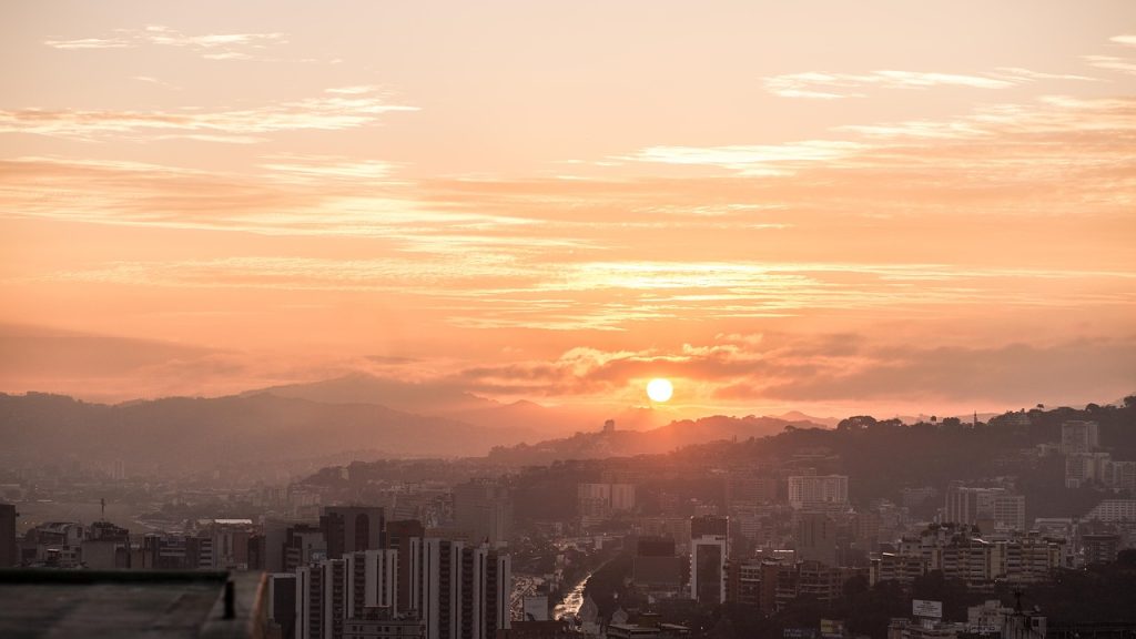 caracas, venezuela, sunset