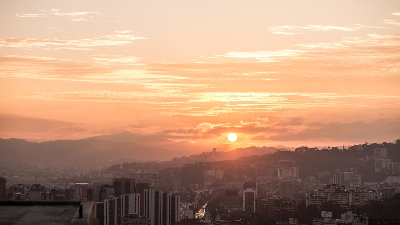 caracas, venezuela, sunset