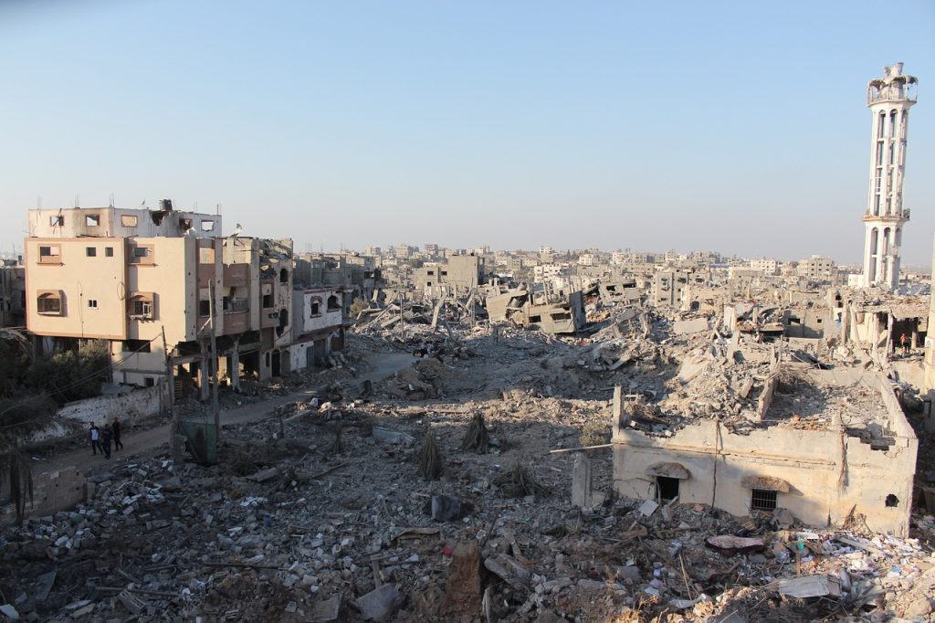Ødelagte ruiner i Gaza