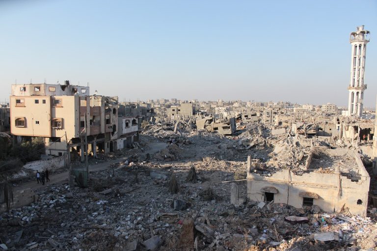 Ødelagte ruiner i Gaza
