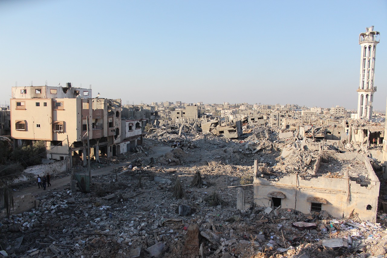 Ødelagte ruiner i Gaza