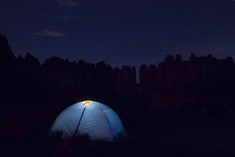 white dome tent in chiaroscuro photography