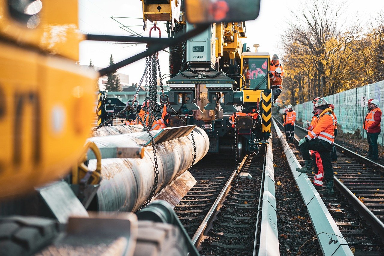 crane, construction site, construction worker