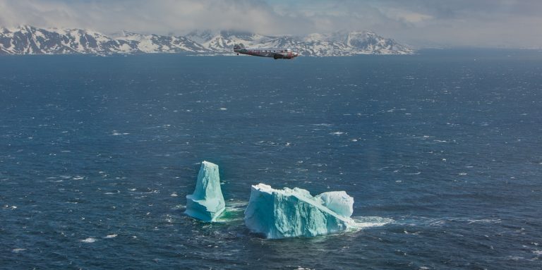 glacier on sea