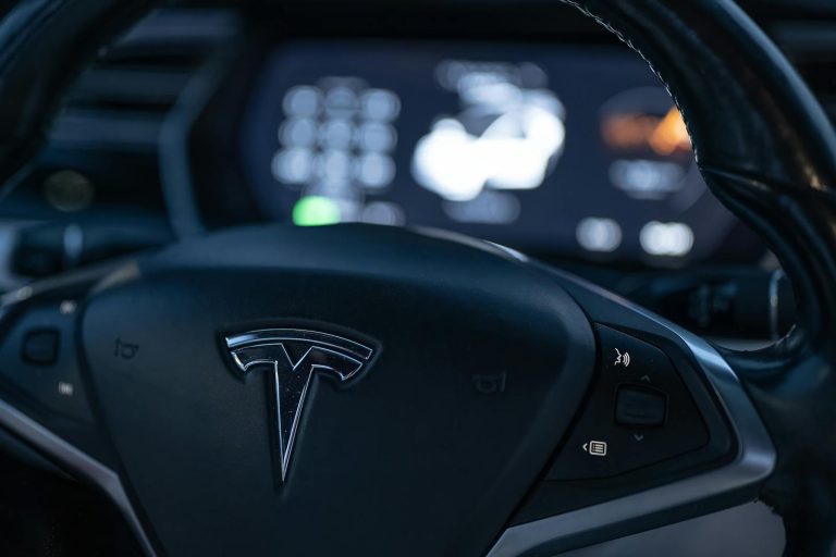 Steering Wheel of Tesla Car