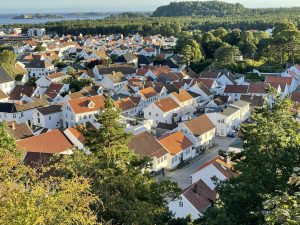 Utsikt over byen i Mandal