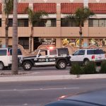 two police cars parked on the side of the road