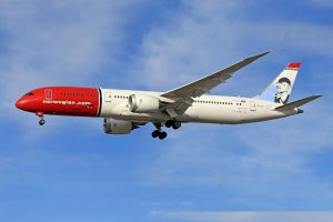 Et fly som er eid av Norwegian.