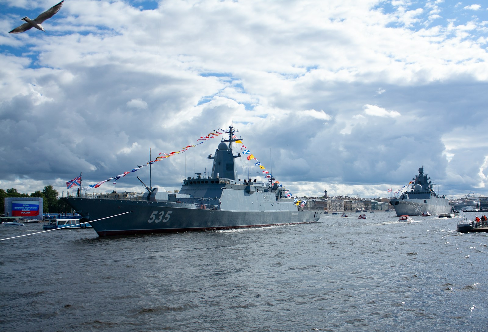 a large boat in the water