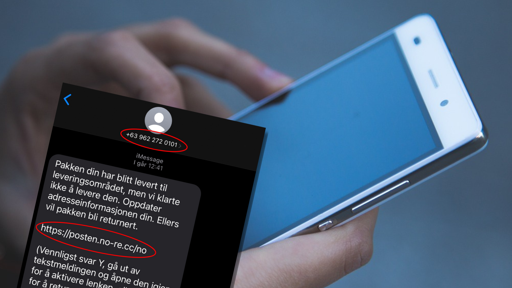 Svindel sms som ikke Posten kjenner seg igjen.