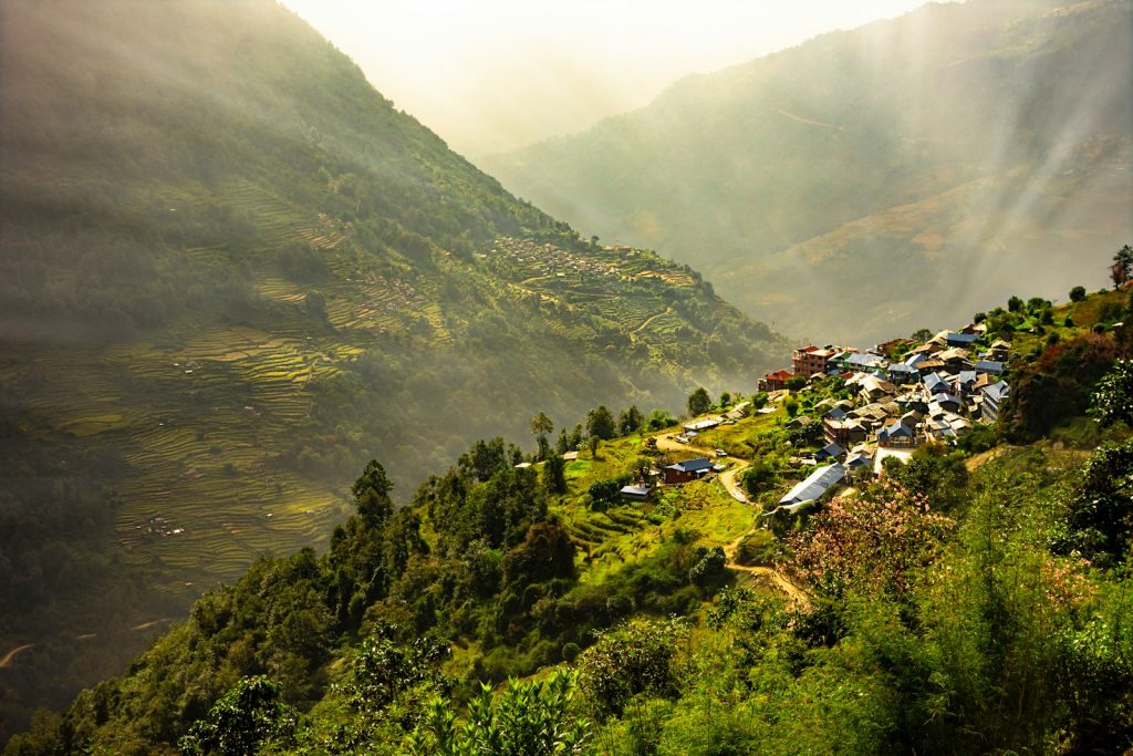 Grønne fjell i Nepal