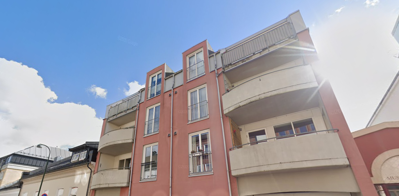 En rosa bygg i Kristiansand